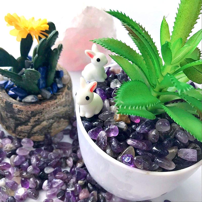 WAYBER 2 Lbs/920g Natural Purple Amethyst Quartz Crystal Stones Irregular Decorative Pebble Rock Sand for Aquarium/Fish Turtle Tank/Vase Fillers/Air Plants/Succulent Plants Decor (Fill 2 Cups) - Image 4